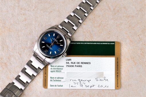 114200 Oyster Perpetual (blue sunray / rehaut) – Bild 3