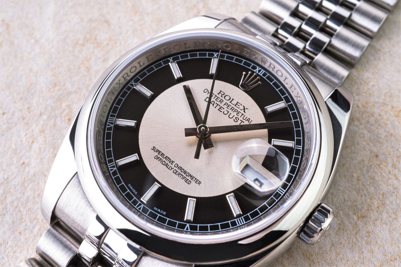 rolex datejust tuxedo dial jubilee