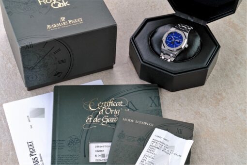 25594ST Royal Oak Day-Date Moon (Yves Klein electric blue / full set) – Bild 7
