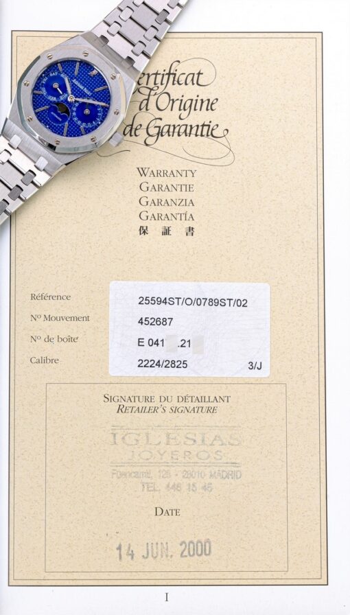 25594ST Royal Oak Day-Date Moon (Yves Klein electric blue / full set) – Bild 5