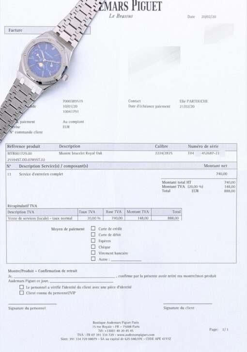25594ST Royal Oak Day-Date Moon (Yves Klein electric blue / full set) – Bild 6