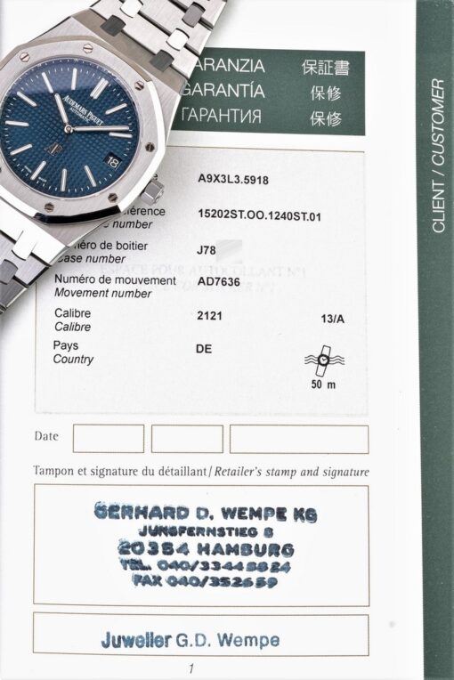 15202ST Royal Oak (Blue dial / German delivered) – Bild 4