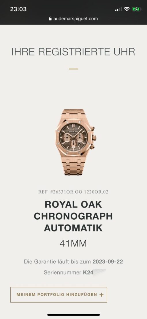 26331OR Royal Oak Chronograph (2018 / full set / perfect condition) – Bild 6
