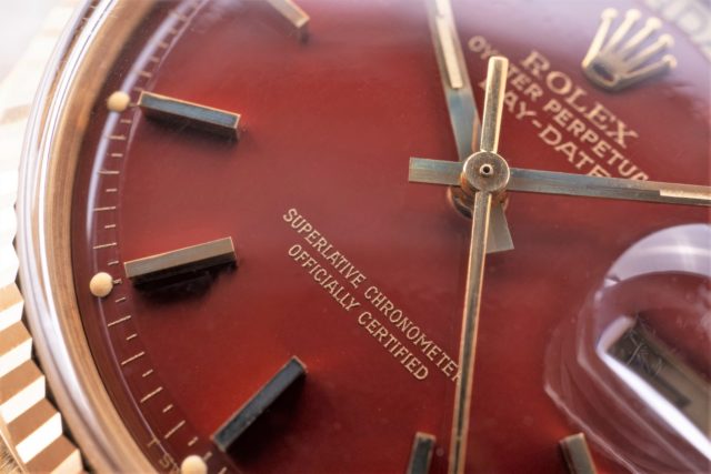 1803 Day-Date (Oxblood Stella dial / perfect and unpolished / caseback sticker) – Bild 5