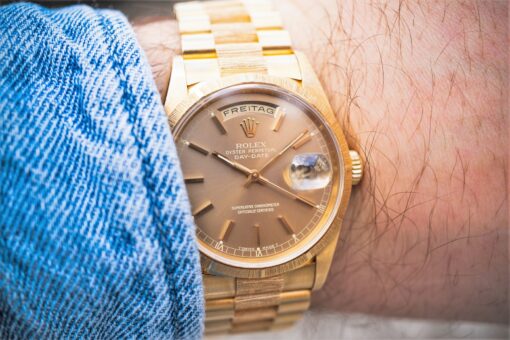 18248 Day-Date (Borke / bark / unpolished / full set / LC 100) – Bild 2