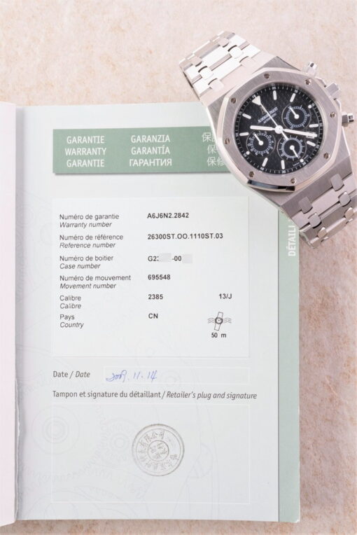 26300ST Royal Oak Chrongraph (rare dark blue dial / top condition / full set) – Bild 5
