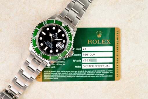 16610LV Submariner Kermit (NEW / stickered / V serial / rehaut / full set) – Bild 3