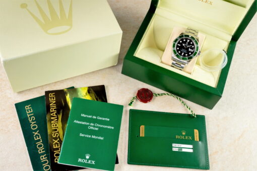 16610LV Submariner Kermit (NEW / stickered / V serial / rehaut / full set) – Bild 5