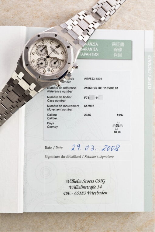 25960BC Royal Oak Chronograph (the white gold Kasparov / german full set / perfect condition) – Bild 4