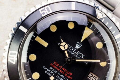 1665 Double Red Sea Dweller (MK III / crazy waffle patina / LC 100 full set) – Bild 3