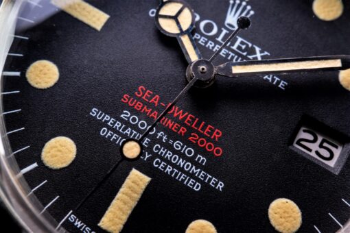 1665 Double Red Sea Dweller (MK III / crazy waffle patina / LC 100 full set) – Bild 4