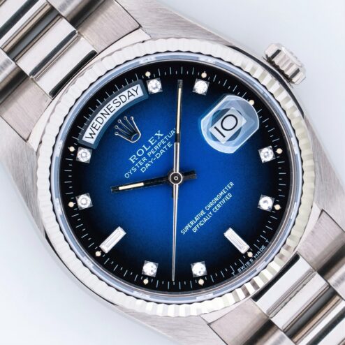18039 Day-Date (rare blue vignette degrade dial / fat case version)