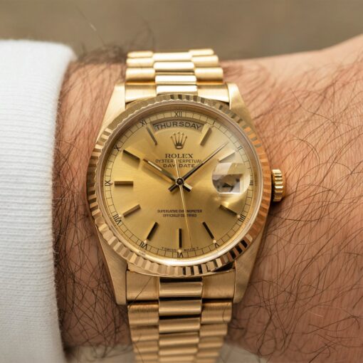 18238 Day-Date (golden sunray / box papers) – Bild 2