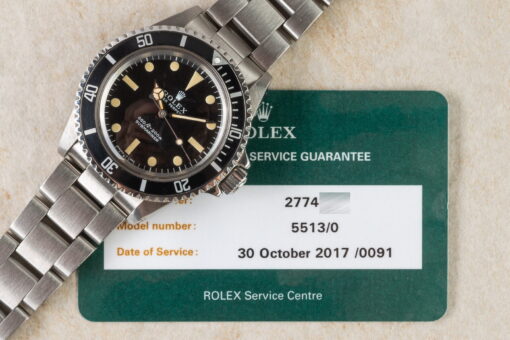 5513 Submariner No Date (1971 / serif dial / top Vintage / service papers) – Bild 4