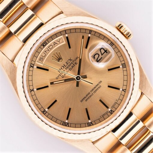 18238 Day-Date (golden sunray / full set / top bracelet)