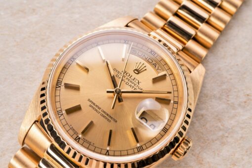 18238 Day-Date (golden sunray / full set / top bracelet) – Bild 3