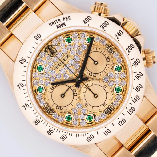 16528 Daytona (super rare emerald pave dial / w serial / LC 100 full set)