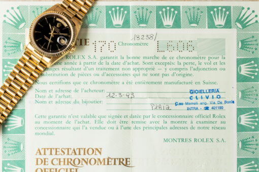 18238 Day-Date (unpolished / black dial / full set / caseback sticker) – Bild 2