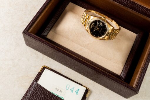 18238 Day-Date (unpolished / black dial / full set / caseback sticker) – Bild 3