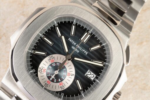 5980/1A-001 Nautilus Chrono (blue dial / full set 2014 GERMAN / 2022 Bucherer service) – Bild 5