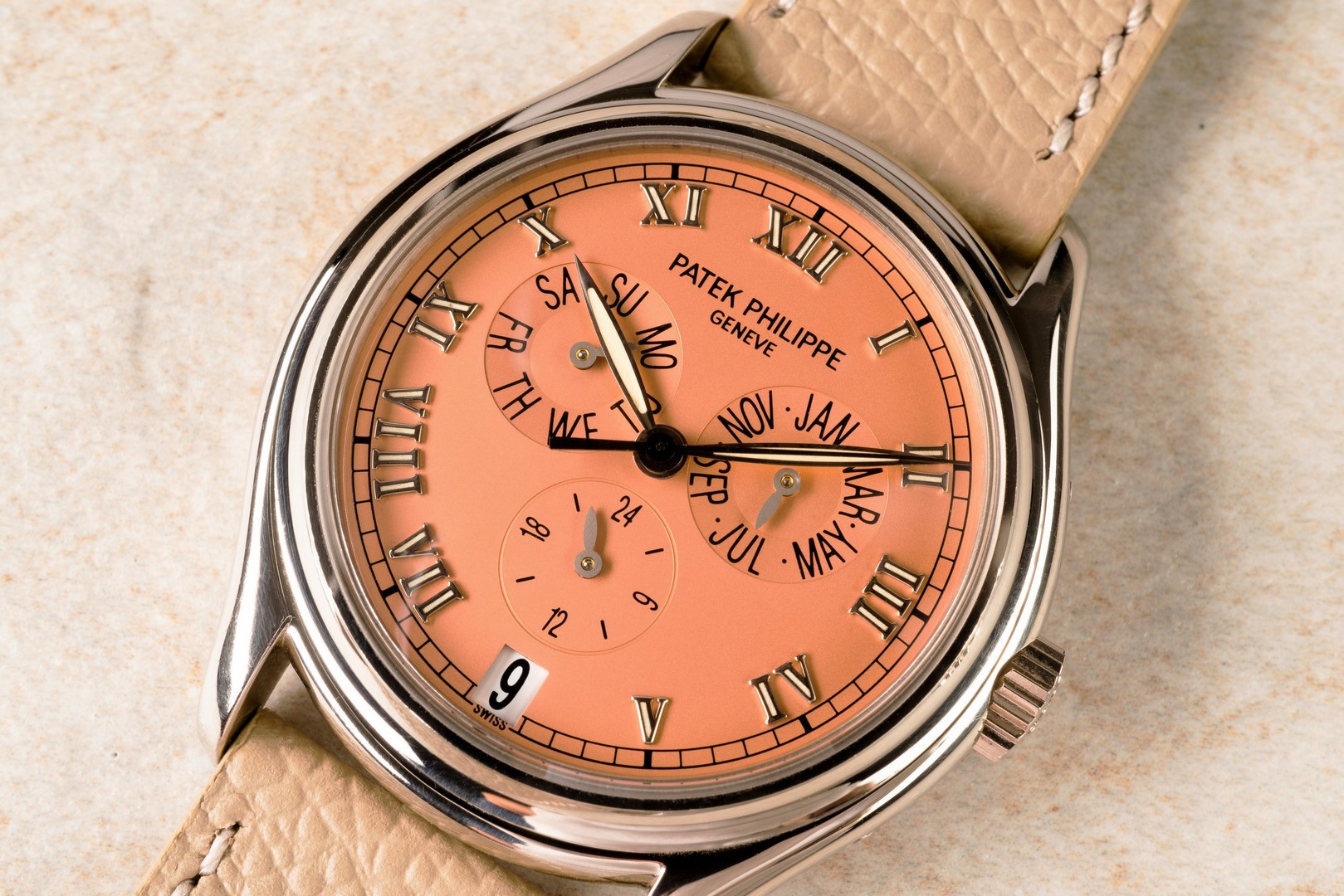 5035G Annual Calendar super rare salmon dial original papers