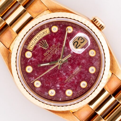 18238 Day-Date 36 (super rare grossular pinball stone dial / unpolished collectors set)
