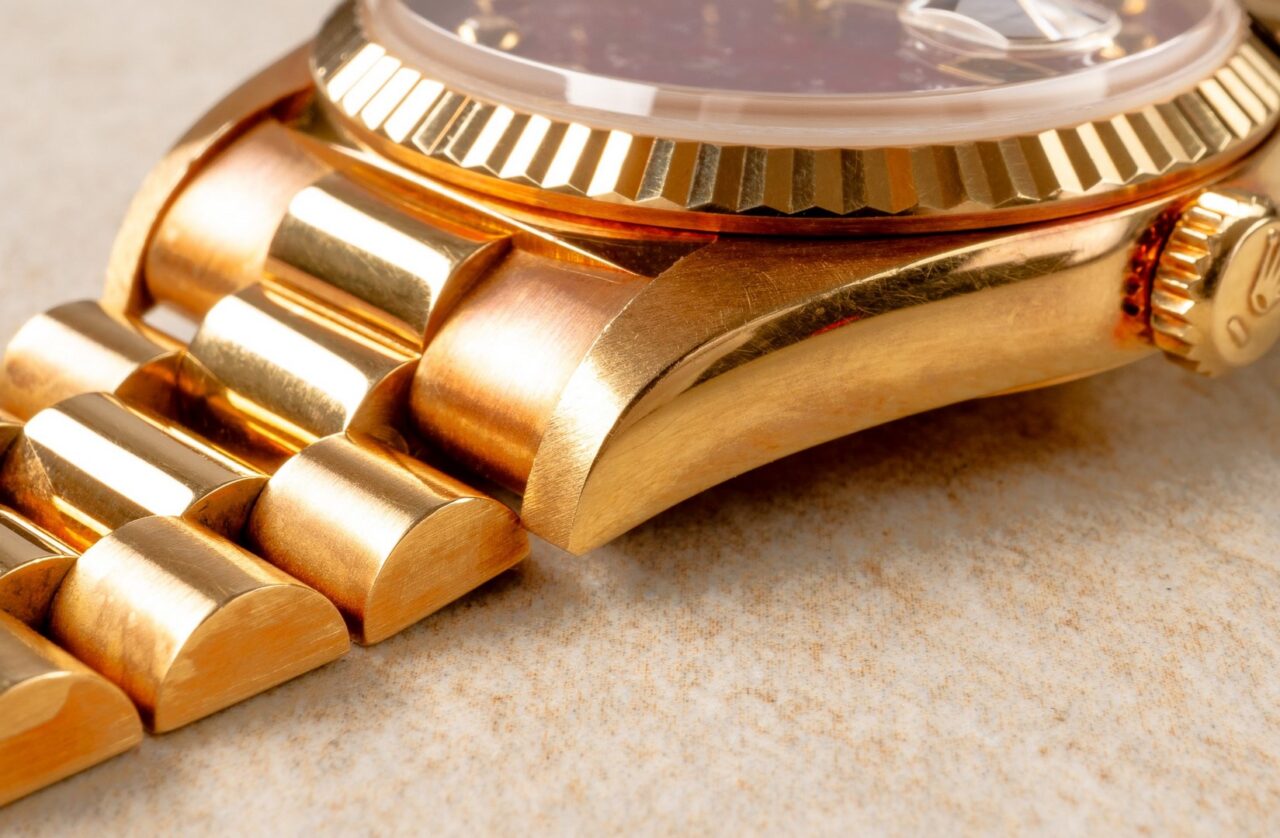 Pinball Watch 18238 Day-Date 36 (super rare grossular pinball stone dial / unpolished ...