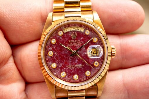 18238 Day-Date 36 (super rare grossular pinball stone dial / unpolished collectors set) - Image 2