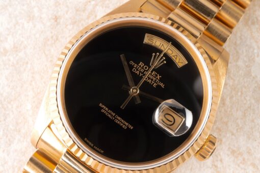 18038 Day-Date (ONYX dial / unpolished top watch / full set) – Bild 4