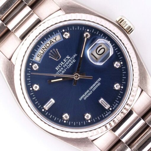 18039 Day-Date (unpolished thick case version / petrol blue diamond dial)