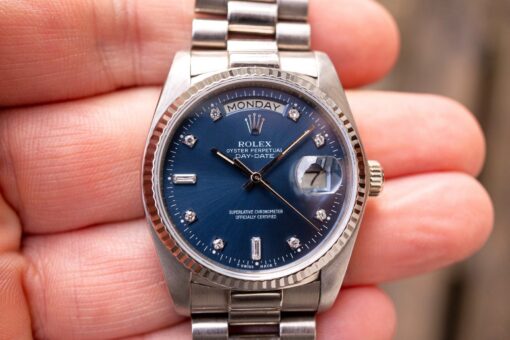 18039 Day-Date (unpolished thick case version / petrol blue diamond dial) – Bild 2