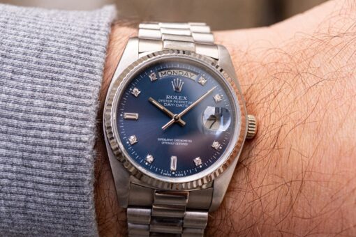 18039 Day-Date (unpolished thick case version / petrol blue diamond dial) – Bild 3