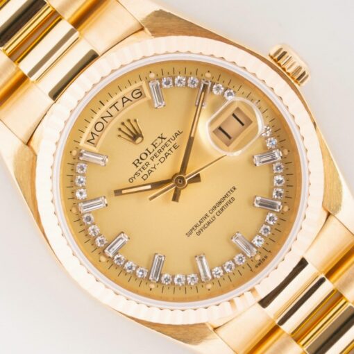 18038 Day-Date 36 (thick case version / lemon diamond baguette string dial)