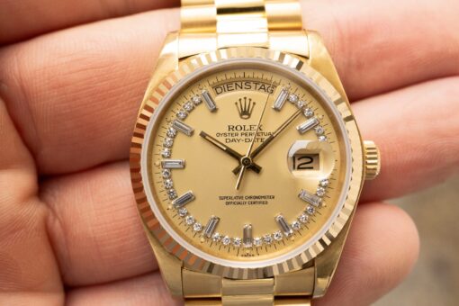 18038 Day-Date 36 (thick case version / lemon diamond baguette string dial) – Bild 2