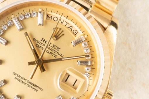 18038 Day-Date 36 (thick case version / lemon diamond baguette string dial) – Bild 4