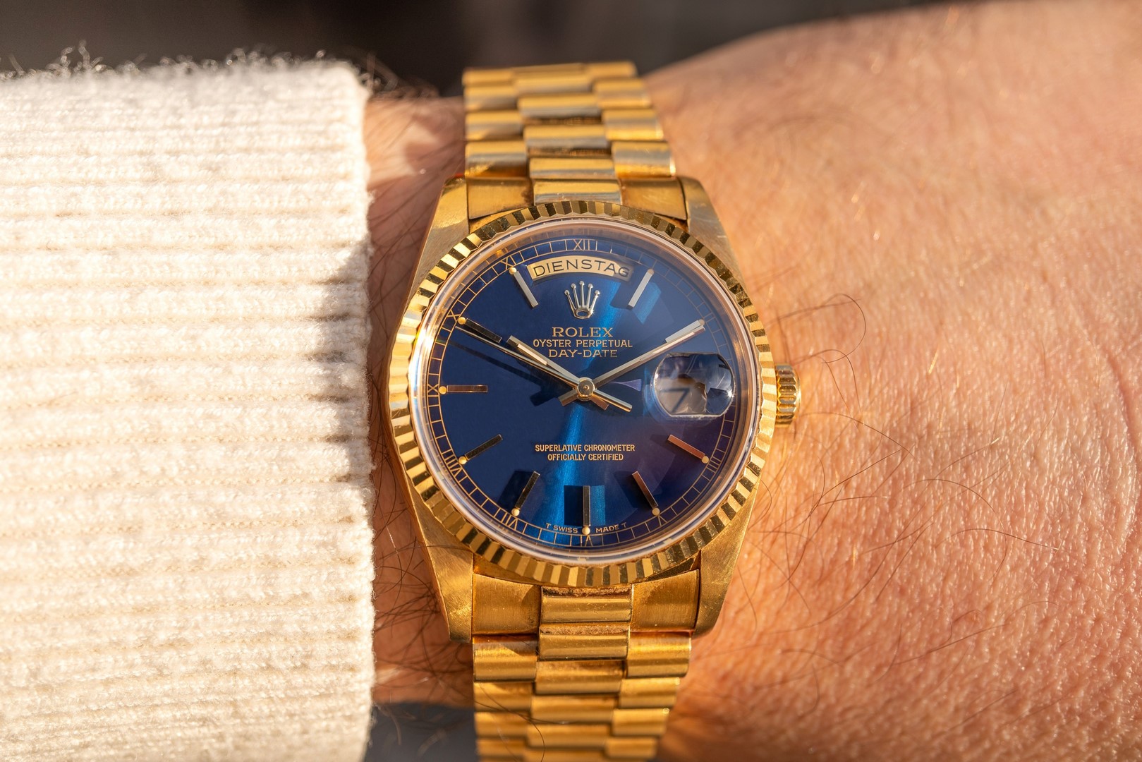 Rolex 18238 blue discount dial