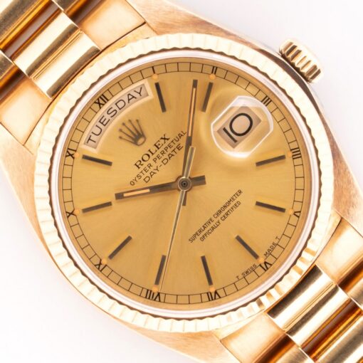 18038 Day-Date (wonderful unpolished condition / golden sunray dial)