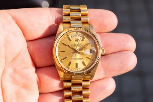 18038 Day-Date (wonderful unpolished condition / golden sunray dial) – Bild 2