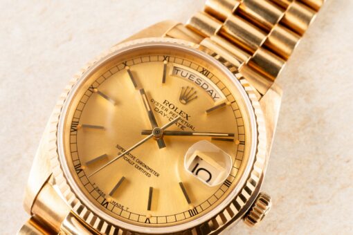 18038 Day-Date (wonderful unpolished condition / golden sunray dial) – Bild 5