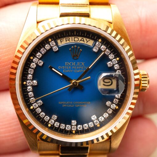 18038 Day-Date (blue vignette degrade dial / diamond string / great watch)