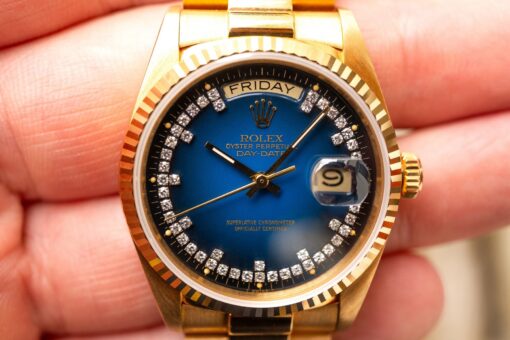 18038 Day-Date (blue vignette degrade dial / diamond string / great watch) – Bild 3