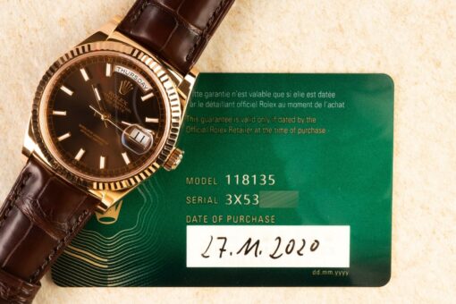 118135 Day-Date (chocolate dial / 2020 full set / top condition) – Bild 3