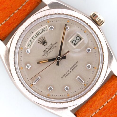 1803 Day-Date (white gold / diamond pumpkin dial / top case)