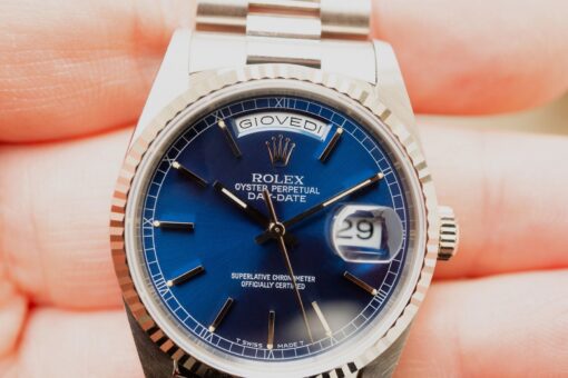 18239 Day-Date (unpolished / top italian full set / blue sunray dial) – Bild 3