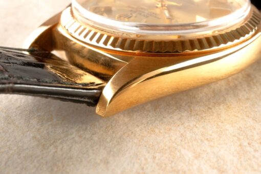 1803 Day-Date (golden pie-pan sunray / 18 carat rolex buckle and rolex croco) – Bild 6