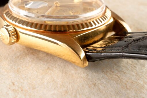 1803 Day-Date (golden pie-pan sunray / 18 carat rolex buckle and rolex croco) – Bild 7