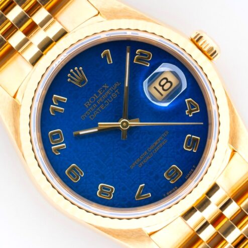 16238 Datejust (electric blue anniversary dial / unpolished / top bracelet)