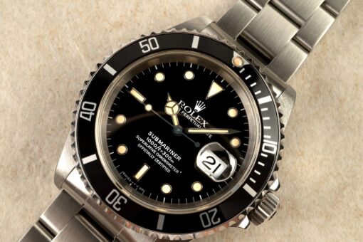 16610 Submariner Date (unpolished / super patina / caseback sticker / box & papers – Bild 5