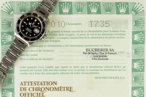 16610 Submariner Date (unpolished / super patina / caseback sticker / box & papers – Bild 7