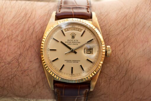 1803 Day-Date (wonderful and very rare black lume dial with arab minute track) – Bild 3